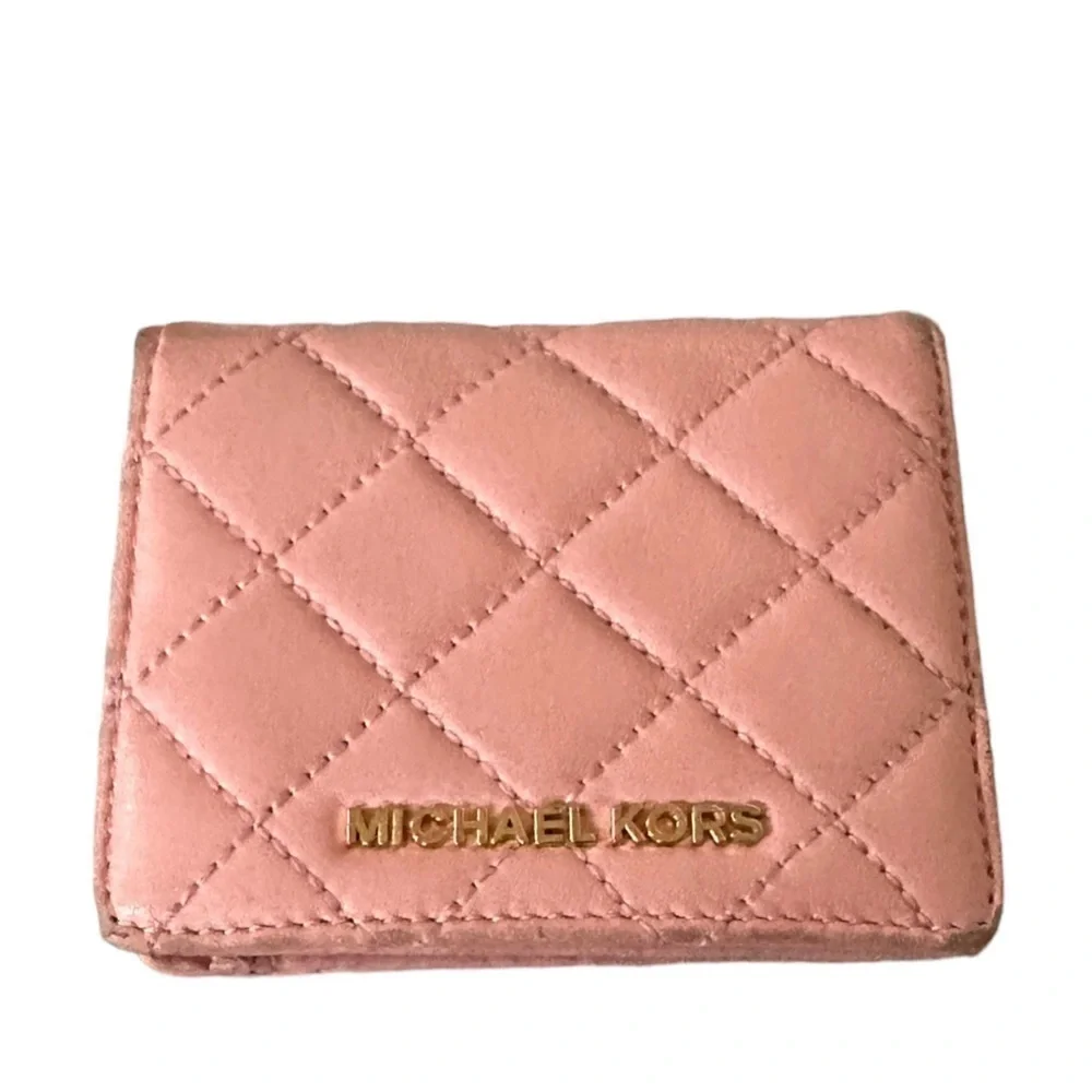 Michael Kors Pink Quilted Leather Bi-Fold Wallet